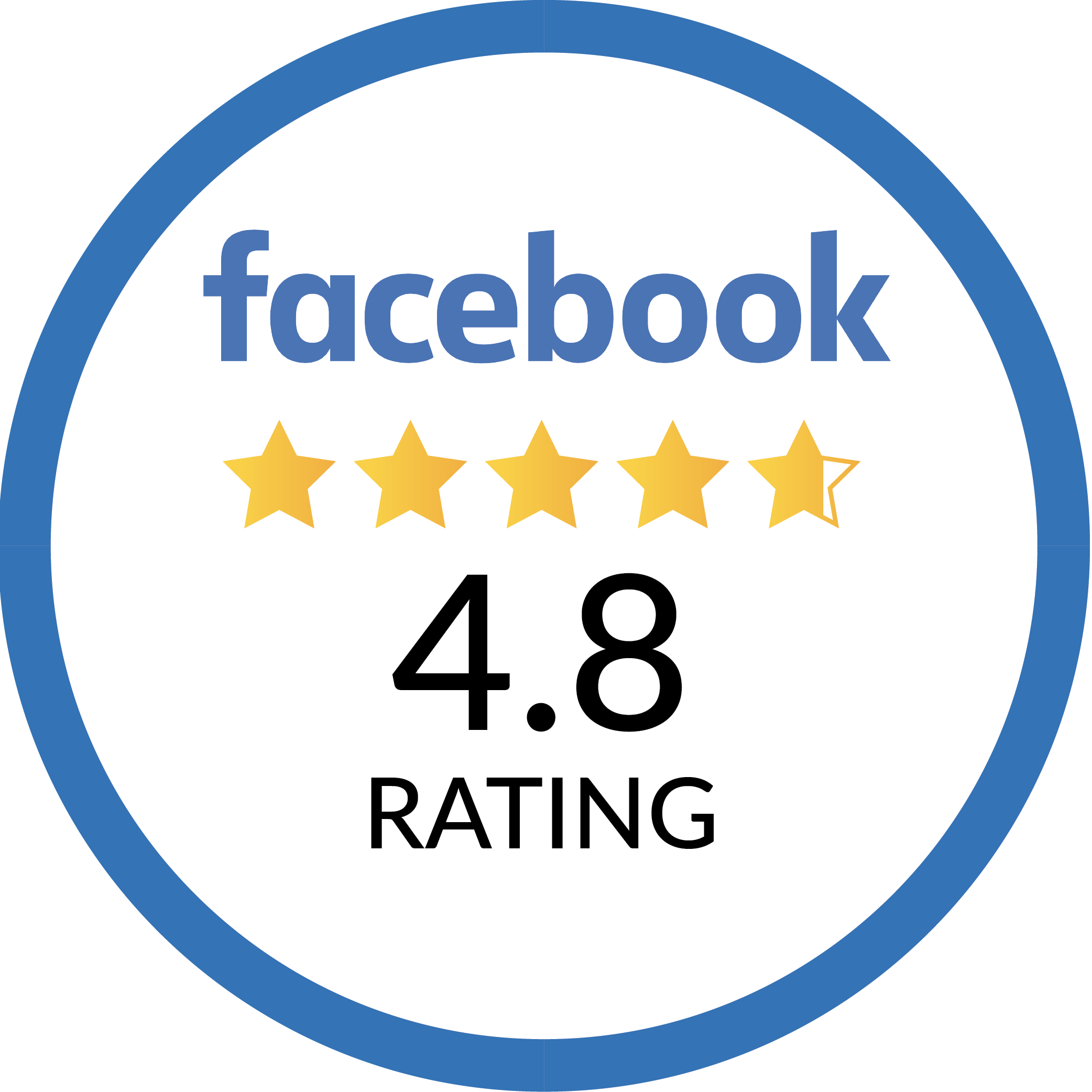 4.8 stars on facebook