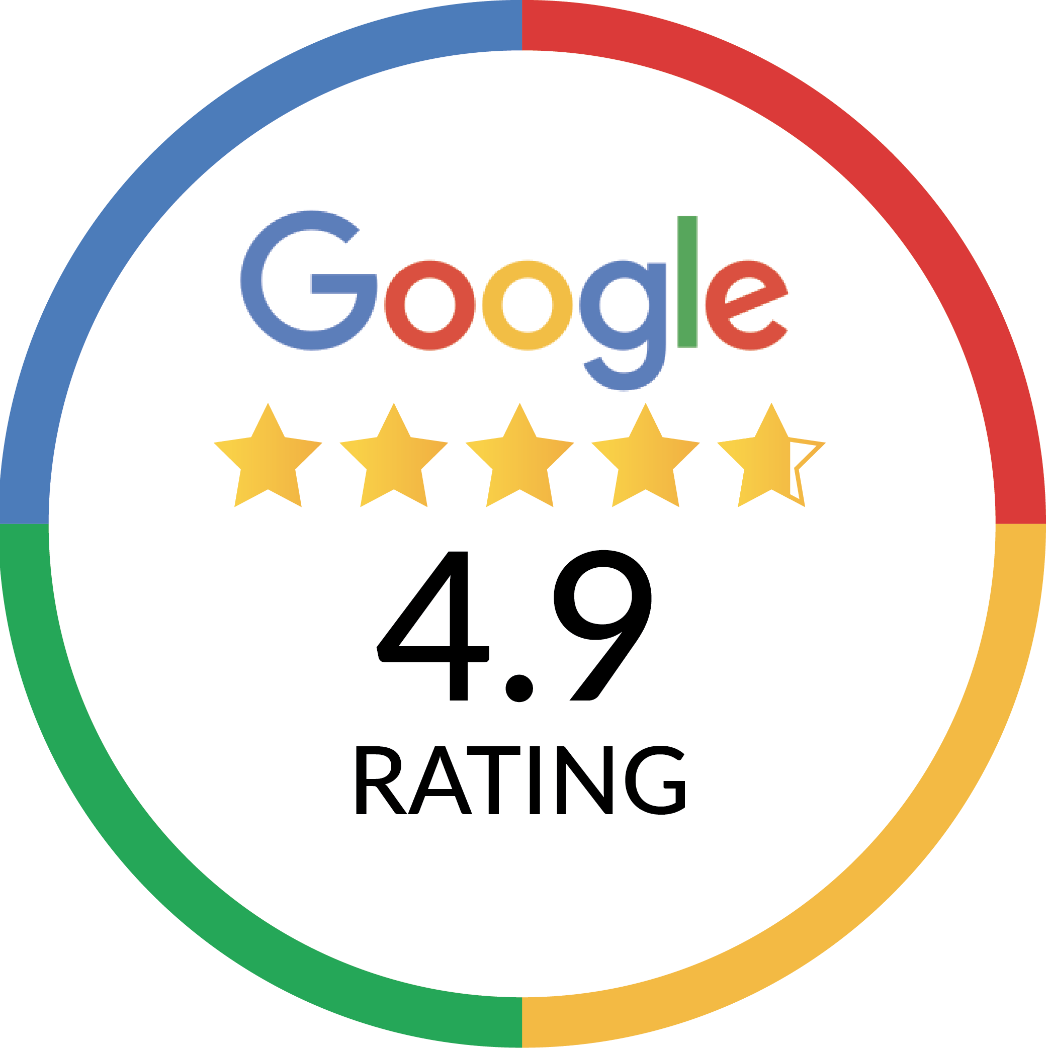 4.9 stars on google