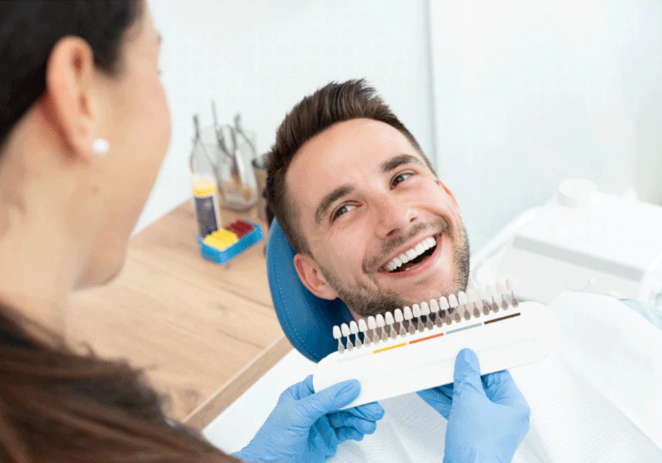 Teeth whitening services available at Dental Care East Hanover in East Hanover, NJ